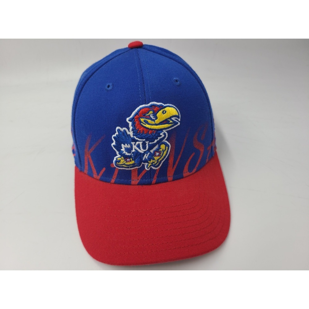 University‎ of Kansas Jayhawks Adidas Flex Fitted L-XL Hat Cap Men NCAA Blue Red